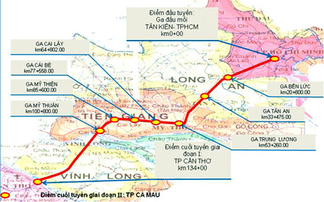 Bộ Giao thông giao đầu mối nghiên cứu xây dựng tuyến đường sắt TP HCM - Cần Thơ